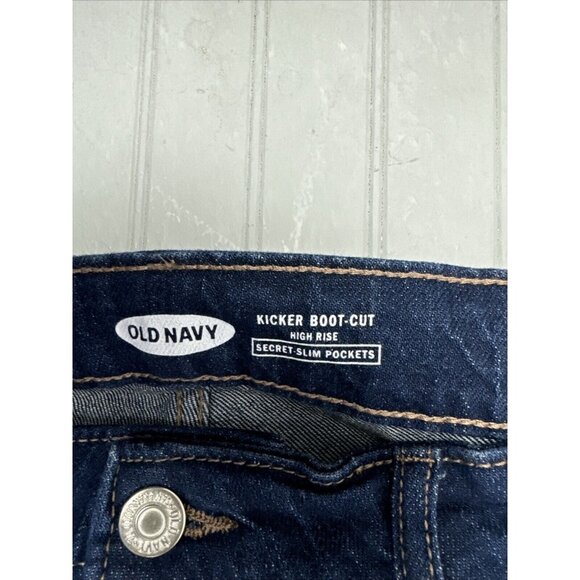 Old Navy Size 4 Women Jeans Kicker Boot Cut Button Fly Hi Rise Stretch D… - Picture 2 of 4